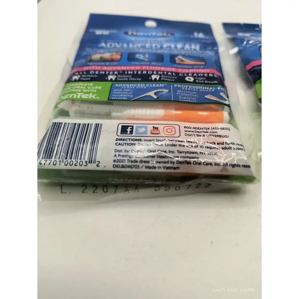 DenTek Easy Brush Interdental Cleaners, Mint, 16 Count 2 Pack